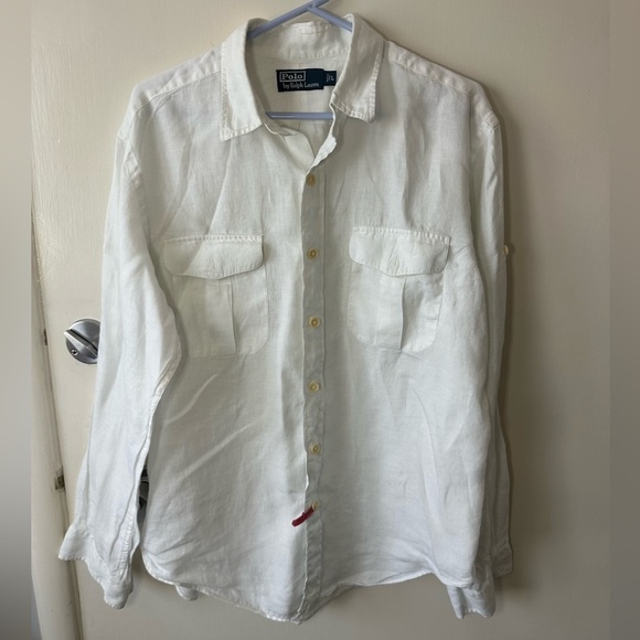 Ralph Lauren women Cream Casual Button Down Shirt size Large - Picture 7 of 7